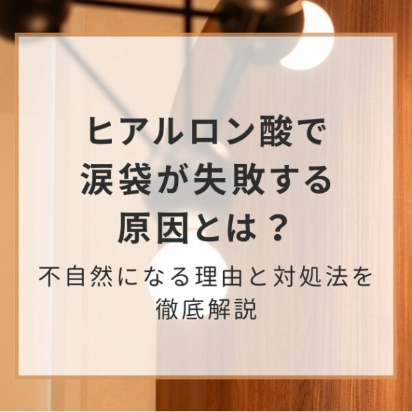 ヒアルロン酸で涙袋が失敗する原因とは？不自然になる理由と対処法を徹底解説