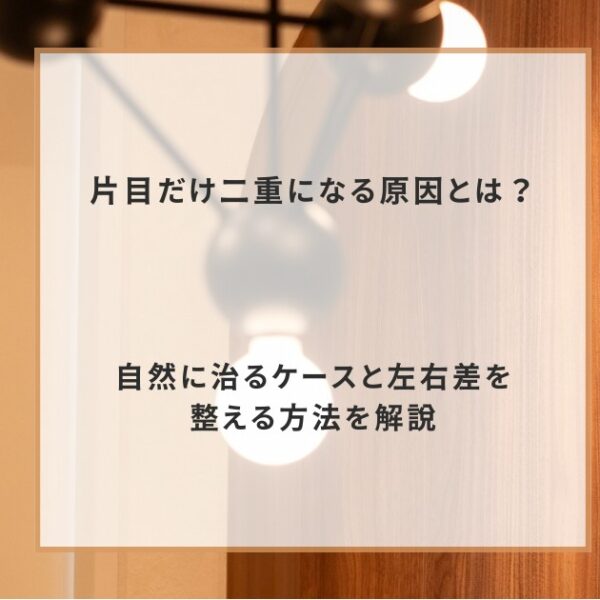 片目だけ二重になる原因とは？自然に治るケースと左右差を整える方法を解説